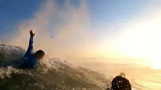 Bodysurfing na bancada.