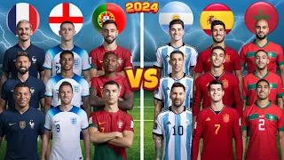 France & England & Portugal 🆚 Argentina & Spain & Morocco (Ronaldo, Messi, Mbappe, Kane, Hakimi)💪⚽🔥