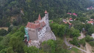 Bran Castle, Romania aerial view 4K