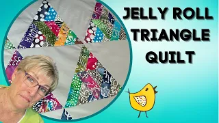 Jelly Roll Quilt Pattern  That is Really Big Triangles