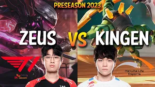 T1 Zeus vs HLE Kingen - FIORA vs RENEKTON Top - KR Ranked