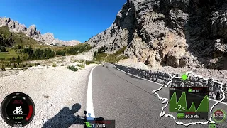 120 Minute Virtual Cycling Workout Alps Sella Ronda Italy Gopro Max Ultra HD Video