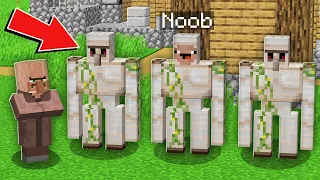Minecraft NOOB vs PRO: WHY NOOB HIDING FROM VILLAGER IN IRON GOLEM Challenge 100% trolling