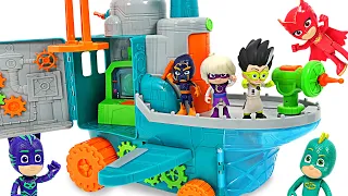 PJ Masks transforming Romeo's Flying Factory Playset! | DuDuPopTOY