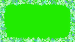 Футаж рамка новогодняя снежинки на зеленом фоне хромакей / footage frame snowflakes hromakey