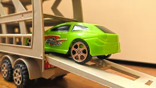 Video About Plastic Cars Carried by Car Transporter