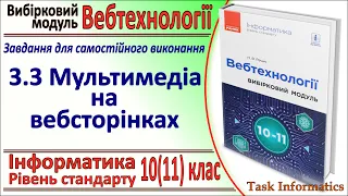 3.3 Мультимедіа на вебсторінках | Модуль Вебтехнології | 10(11) клас | Речич