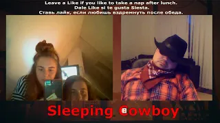 Prank. Danish Girls react To Sleeping Cowboy. Funny video