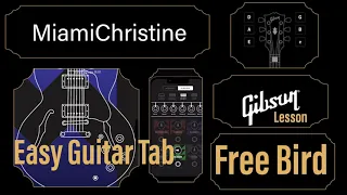 Guitar beginner plays Free Bird level easy on Gibson app with fun score from pitch detection