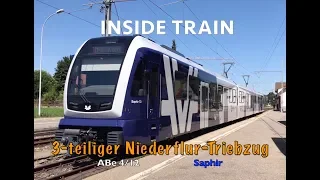 INSIDE NARROW GAUGE TRAIN - Walk through the new WSB Train/ Neuer WSB Triebzug ABe 4/12 "Saphir"