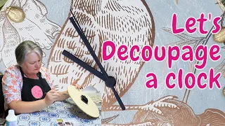 DIY: Iron-On Decoupage Clock Makeover! Matching a Writer's Desk with left over Decoupage Paper