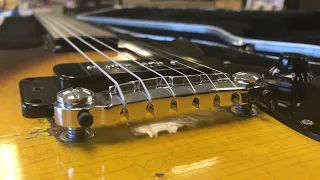 1962 Gibson Melody Maker - Frets and Bridge Up Close