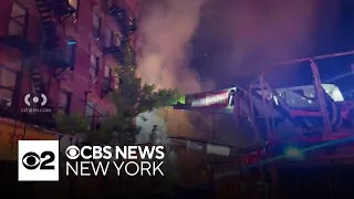 Smoke pours from Upper Manhattan building on fire