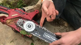 putting the CHAIN back on a lithium ion craftsman chainsaw