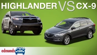 Toyota Highlander vs Mazda CX-9 | Edmunds A-Rated Crossover SUVs Face Off