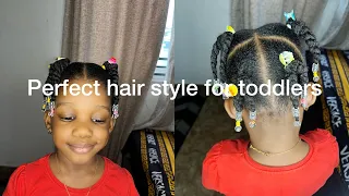 Easy and simple Natural hairstyle for toddlers | school hairstyles  #trending #viral #subscribe