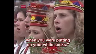 Latvian Song Festival 1990 - "Kur tu biji, bāleliņi" ENGLISH subtitles/translation