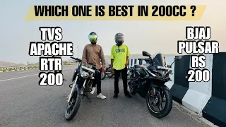 Pulsar RS200 Vs Apache RTR 200 || DRAG RACE || Shocking Result 😱💥 #rs200 #rider