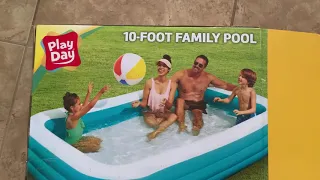 Piscina inflable familiar 10 pies de largo | Play Day 10 foot Family Pool Inflated