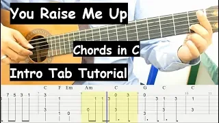 You Raise Me Up Guitar Lesson Chords in C Intro Tab Tutorial