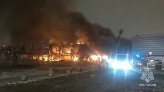 One dead after fire ravages one of Russia's biggest shopping centres