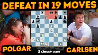 Polgar Beats Carlsen in 19 moves - Best female chess player in history against the world champion