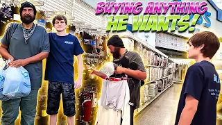 Buying Homeless Man Anything He Wants From The Store!