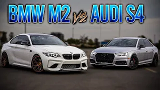 Stage 2 BMW F87 M2 vs Stage 1 AUDI B9 S4! (Roll Races & Launch Control)