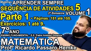 SA05P01 -7º ano- Matemática - Aprender Sempre - Vol 1 - 2022 - Sequência de Atividades 05 - Parte 1