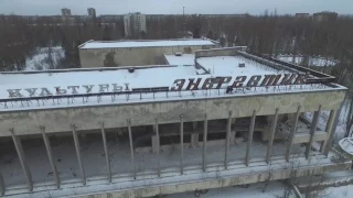 Winter Drone Footage Of Pripyat In The Snow   Chernobyl January 20161