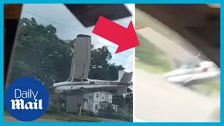 'HOLY ****!' Small plane crashes onto busy road in Florida