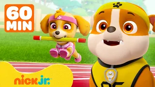Rubble Competes In Sports Day! w/ PAW Patrol Skye & Chase | 1 Hour Compilation | Rubble & Crew