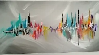 "Eolia" tableau abstrait coloré - création unique et originale 50 x 100 cm