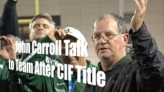 John Carroll Talks to Team After CIF Title, 12/6/14