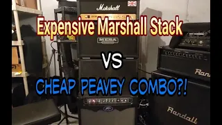 Guitar Stack vs Cheap Combo - A vs B Blind Test! Marshall vs Peavey