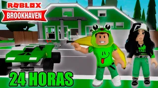 24 HORAS EN UN MUNDO VERDE CON SIMBA EN BROOKHAVEN ROBLOX *NALA PK XD💞