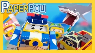 28.The shark is scary! | Paper POLI [PETOZ] | Robocar Poli Special