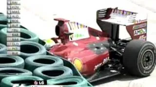 ACIDENTE - Felipe Massa Bate No Treino da Hungria (ORIGINAL)