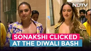 Sonakshi Sinha And Huma Qureshi Arrived At Diwali Bash