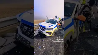 Dacia Spring accident pe autostrada.