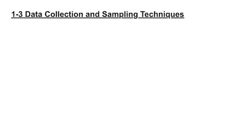 1-3 Data Collection and Sampling Techniques