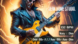 Guitar Backing Track in Dm : Dm Bb F // Am Bb Am Dm  132 BPM 4/4