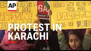 Thousands protest in Karachi against Israel-Hamas war