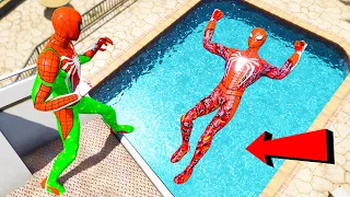 GTA 5 Water Ragdolls Toxic Spiderman vs Lava Spiderman Jumps/Fails (Euphoria Physics)