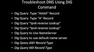 dig Command example for dns lookup, dns trubleshooting