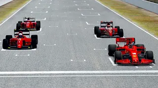 Ferrari F1 2020 vs Ferrari F1 1990 - 1992 - 1994 at Barcelona