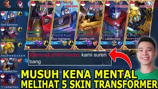 META 5 SKIN TRANSFORMER MENYATU DI RANK MYTHIC ! MUSUH KENA MENTAL MELIHAT SKIN KITA MAU SURRENDER!