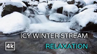 Beautiful Icy Winter Stream 1 Hour Relaxation