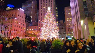 ⁴ᴷ New York City Christmas Walk ✨Rockefeller Center Christmas Tree & Saks Fifth Avenue Light Show 🎄