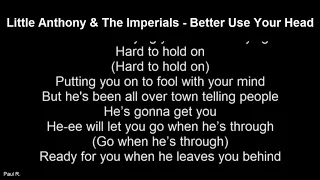 Northern Soul - Little Anthony & The Imperials – Better Use Your Head - With Lyrics